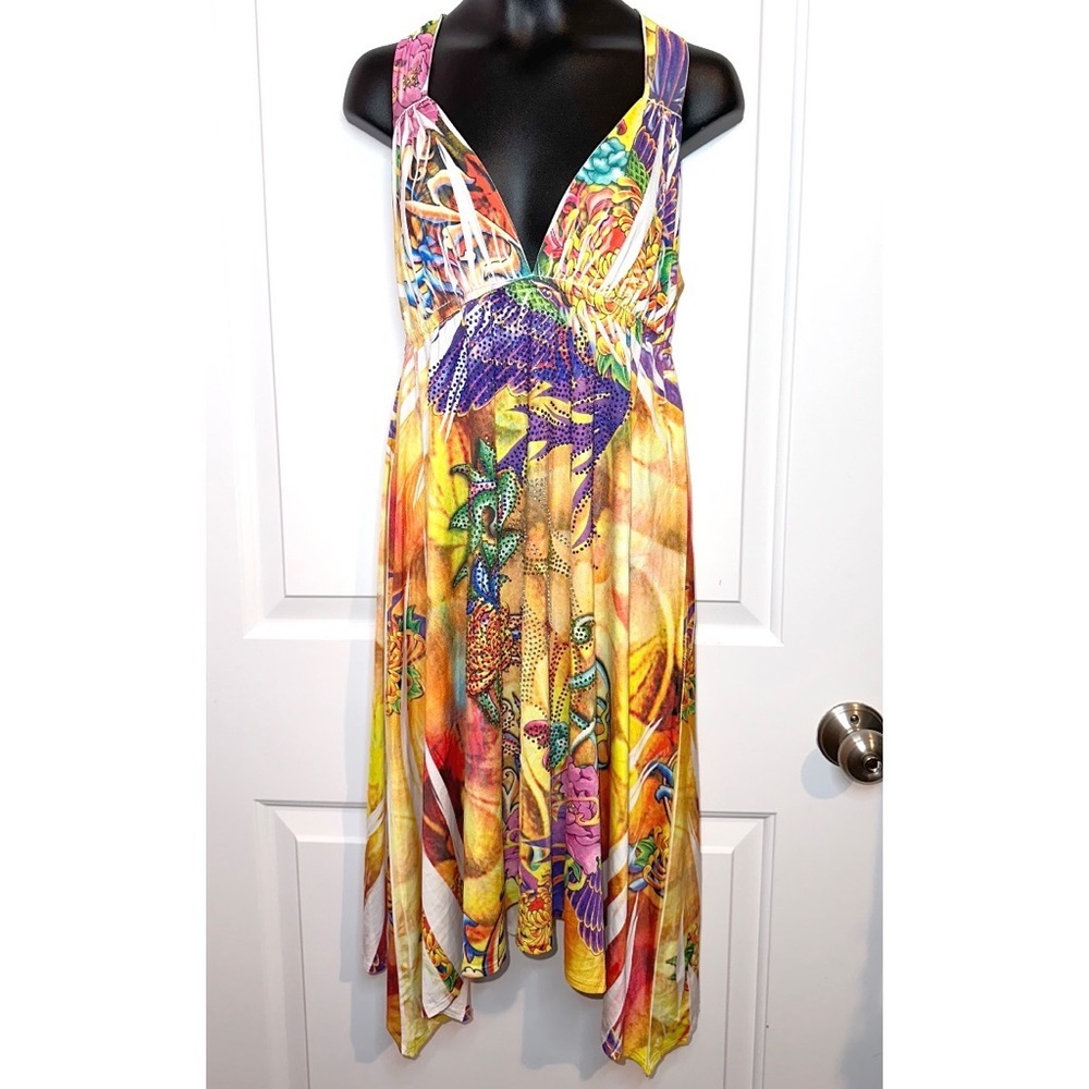 S-Twelve yellow rhinestone dress